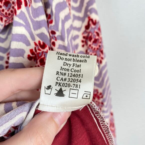 ANTHROPOLOGIE Porridge Medallion Mixed Media Top Boho Long Sleeve Blouse Small - Picture 7 of 7